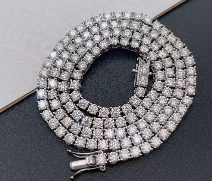 2mm MOISSANITE Tennis Necklace Passes Diamond Tester